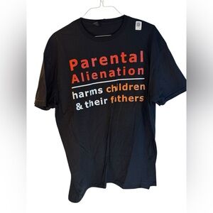 Parental Alienation Harms Children&Fathers SZ 2XL NWT. Gildan Soft style shirt.